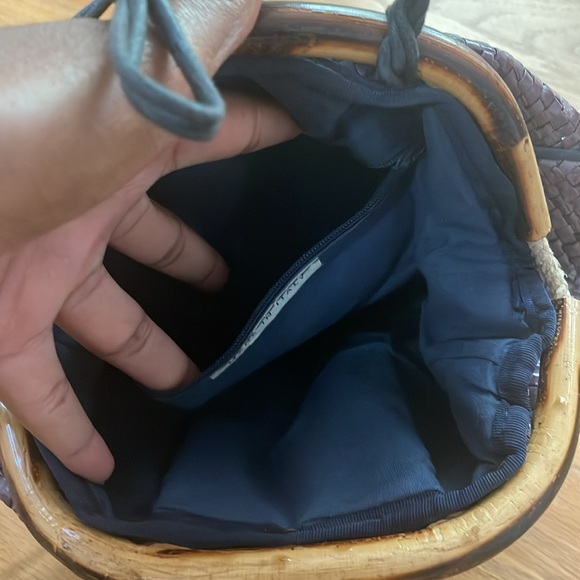 Vintage Neiman Marcus purple Straw Crossbody Bag - Picture 13 of 16